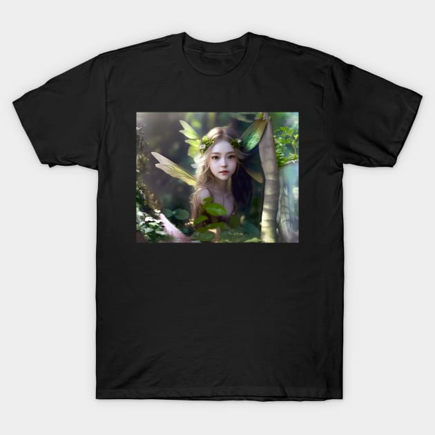 Forest Fairy Portrait T-Shirt by NeilGlover